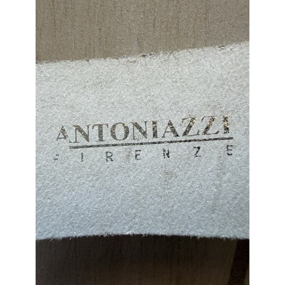 Antoniazzi Firenze White Leather O Ring Belt Italy Rhinestone Silver Wide Size M main image 7